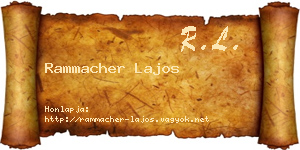 Rammacher Lajos névjegykártya